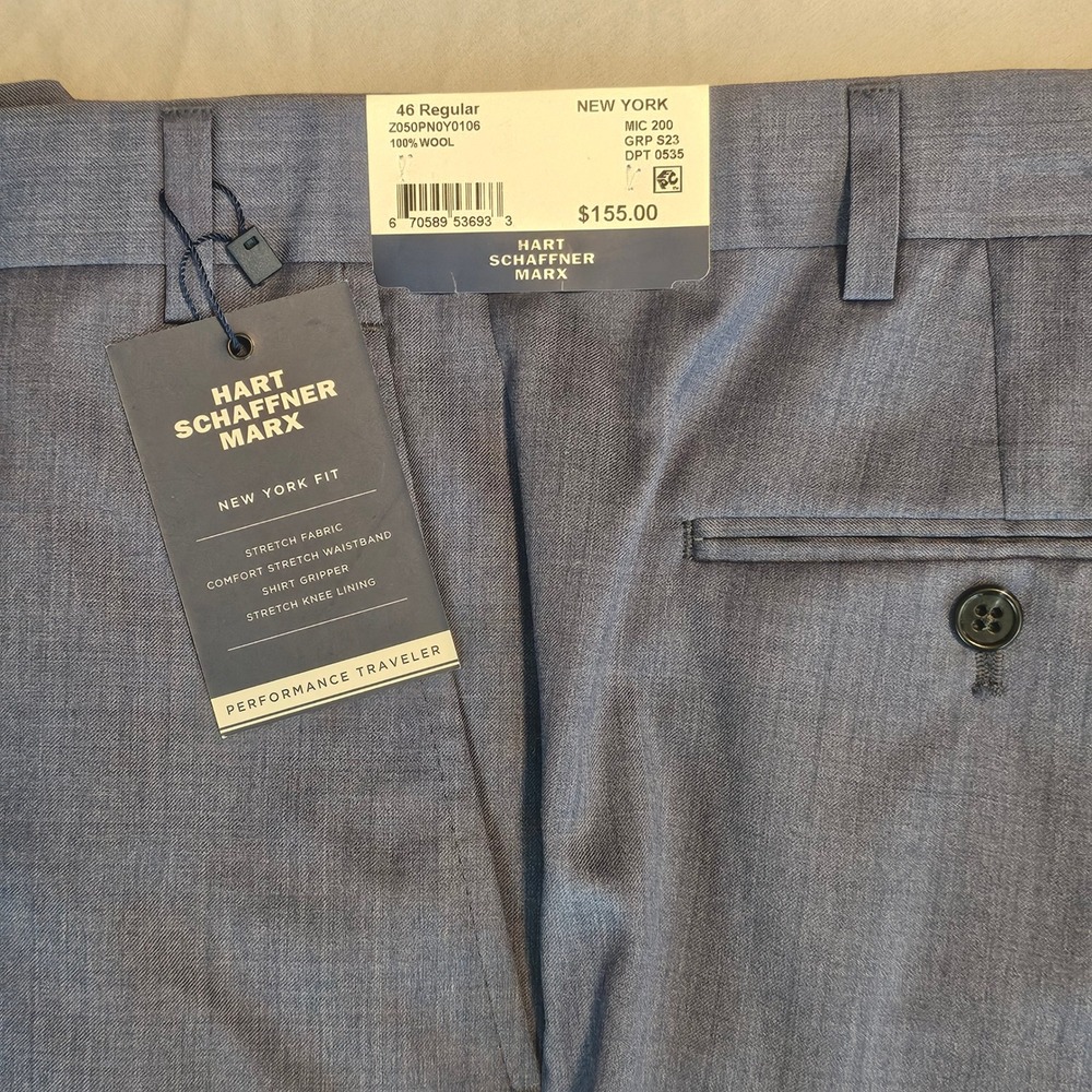 Hart Schaffner Marx Men's Dress Pants in Heathered Blue